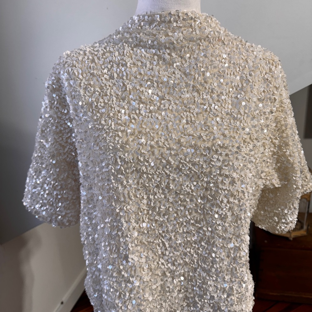H&M Cream Sequin Blouse - Picture 7 of 8
